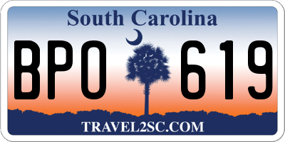 SC license plate BPO619