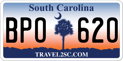SC license plate BPO620
