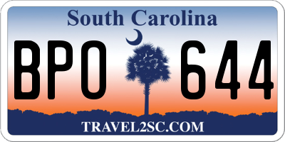 SC license plate BPO644