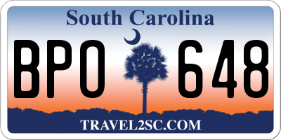SC license plate BPO648