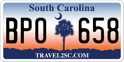 SC license plate BPO658