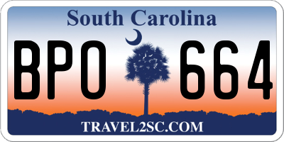 SC license plate BPO664