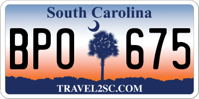 SC license plate BPO675