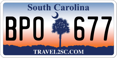 SC license plate BPO677