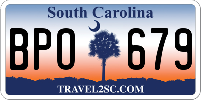 SC license plate BPO679