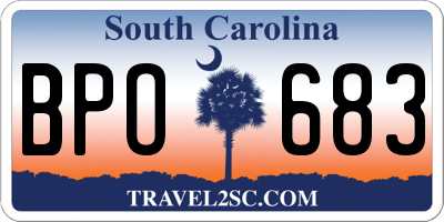 SC license plate BPO683