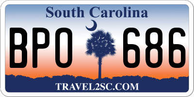 SC license plate BPO686