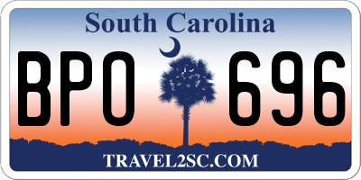 SC license plate BPO696