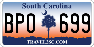 SC license plate BPO699
