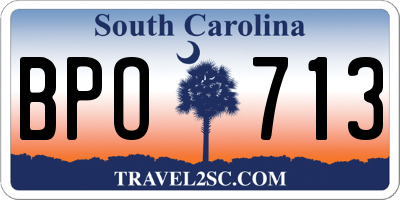 SC license plate BPO713