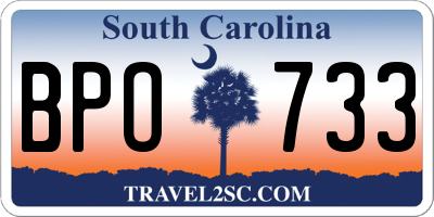 SC license plate BPO733