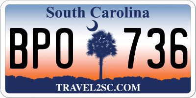 SC license plate BPO736