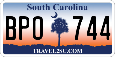 SC license plate BPO744