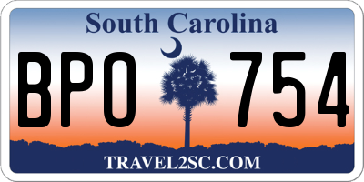 SC license plate BPO754