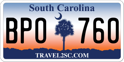 SC license plate BPO760