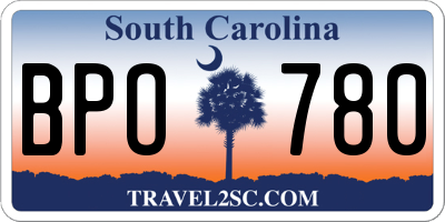 SC license plate BPO780