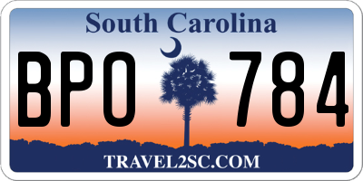 SC license plate BPO784