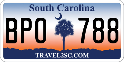 SC license plate BPO788