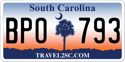 SC license plate BPO793