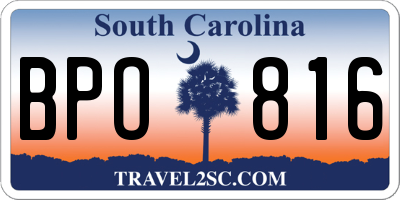 SC license plate BPO816