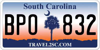 SC license plate BPO832