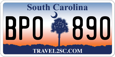 SC license plate BPO890