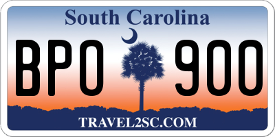 SC license plate BPO900