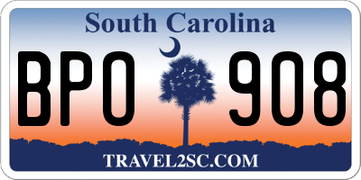 SC license plate BPO908
