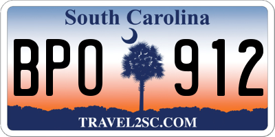 SC license plate BPO912