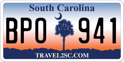 SC license plate BPO941