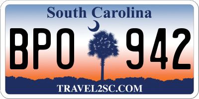 SC license plate BPO942