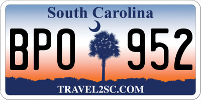 SC license plate BPO952