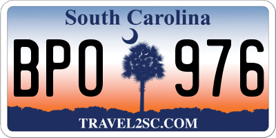 SC license plate BPO976