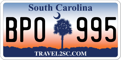 SC license plate BPO995