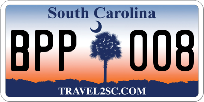 SC license plate BPP008