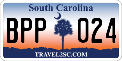 SC license plate BPP024