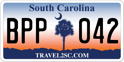 SC license plate BPP042