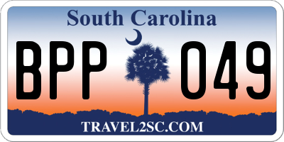 SC license plate BPP049