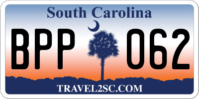 SC license plate BPP062