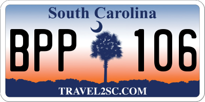 SC license plate BPP106