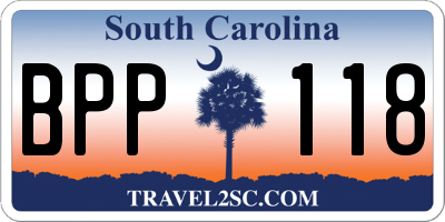 SC license plate BPP118