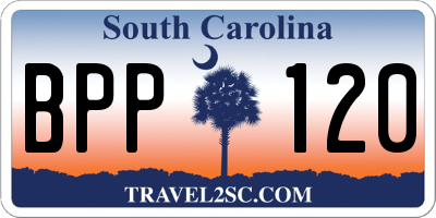 SC license plate BPP120