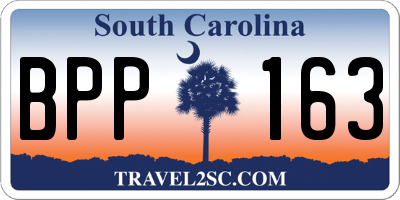 SC license plate BPP163