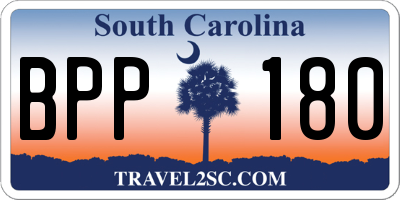 SC license plate BPP180