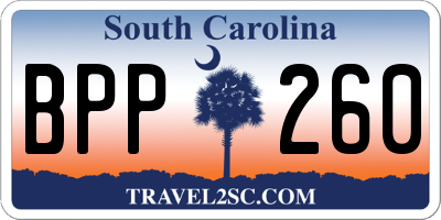 SC license plate BPP260