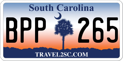 SC license plate BPP265