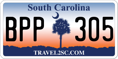 SC license plate BPP305