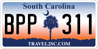 SC license plate BPP311