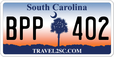 SC license plate BPP402