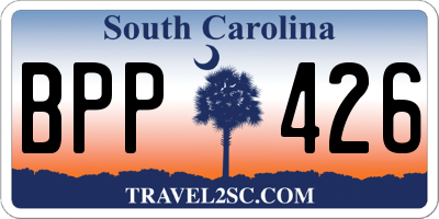 SC license plate BPP426
